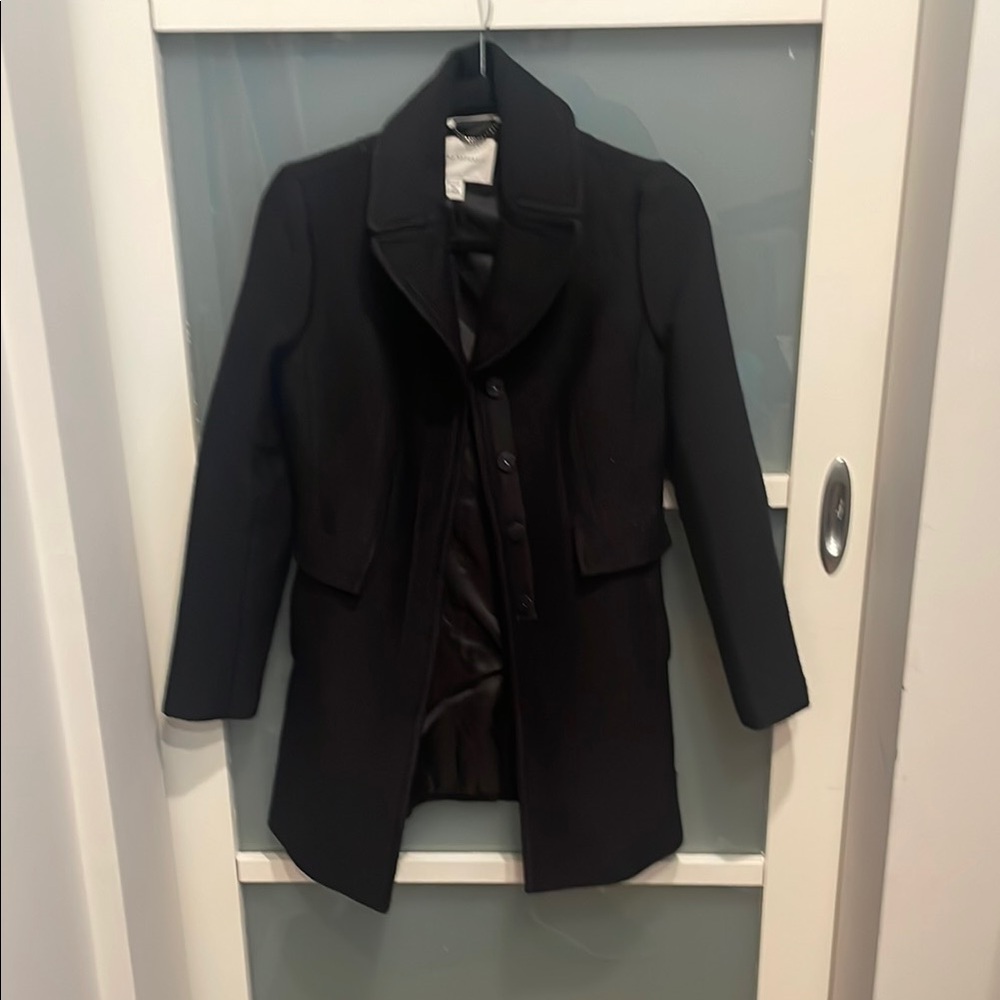 Banana Republic Black Pea Coat Classic Tailored Design, winter coat